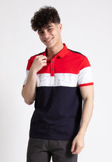 Forest  Stretchable Soft Cotton Colour Block Short Sleeve Cut & Sew Men Polo T Shirt | T Shirt Lelaki - 23817