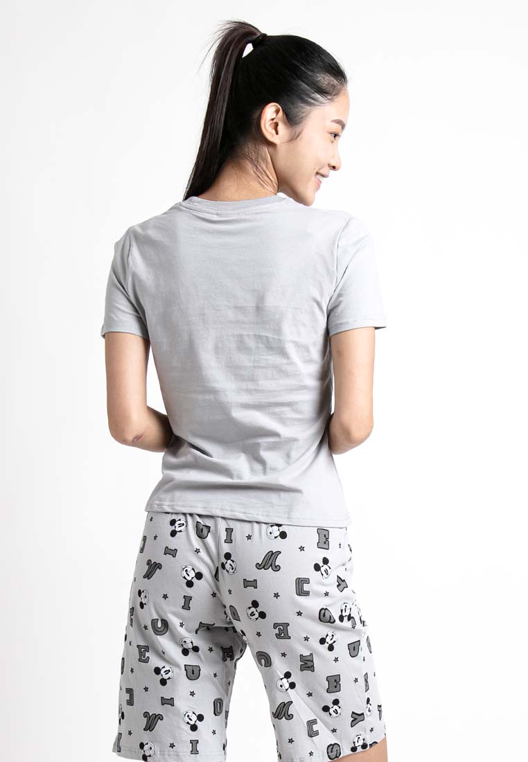 ( 1 Set ) Forest x Disney Ladies 100% Cotton Short Sleeve Short Pants Pyjamas Set - WPD0015
