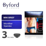 (3 Pcs) Byford Men Brief MicroFibre Spandex Men Underwear Assorted Colours - BUD5197M