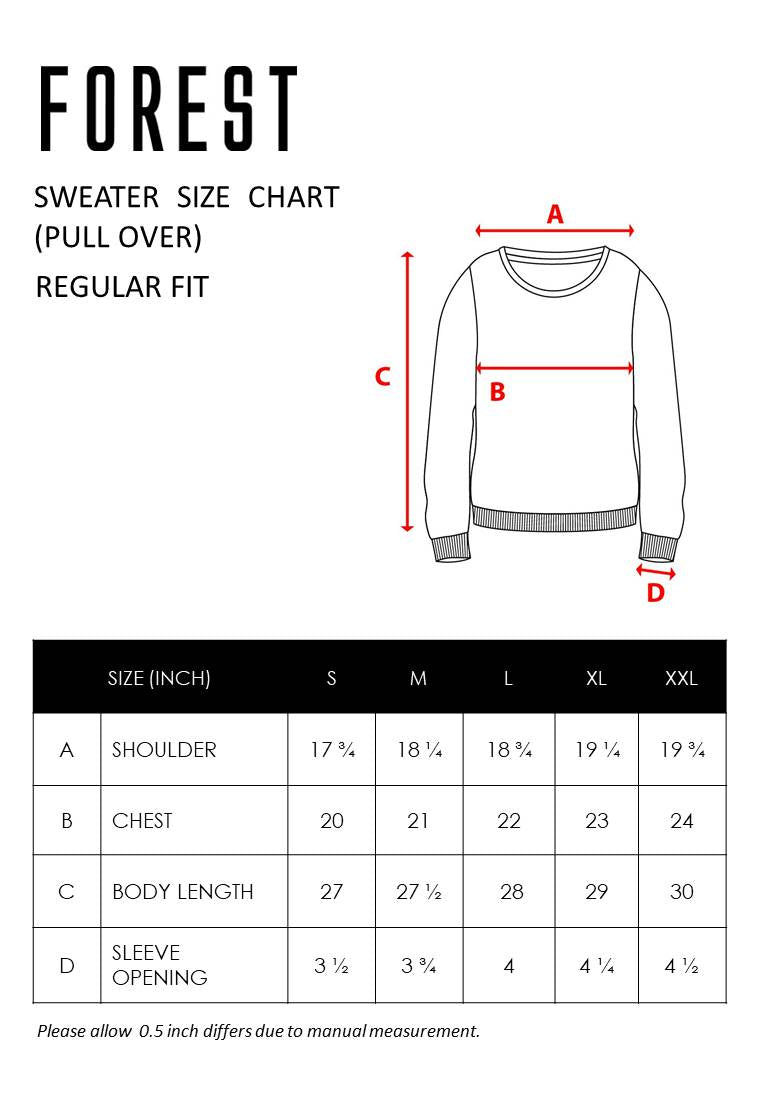 Forest Cotton Interlock 250GSM Premium Weight Cotton Reg Fit Round Neck Men Sweater - 23769
