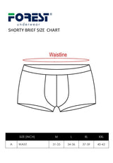 (2 Pcs) Forest Mens Bamboo Spandex Shorty Brief Underwear Assorted Colour - FUD0098S