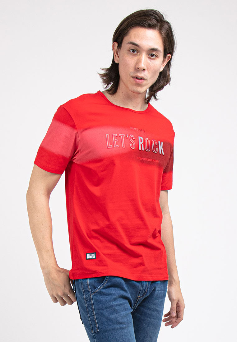 Forest Stretchable Cotton 3D Effects Round Neck Tee Men | Baju T Shirt Lelaki - 23776