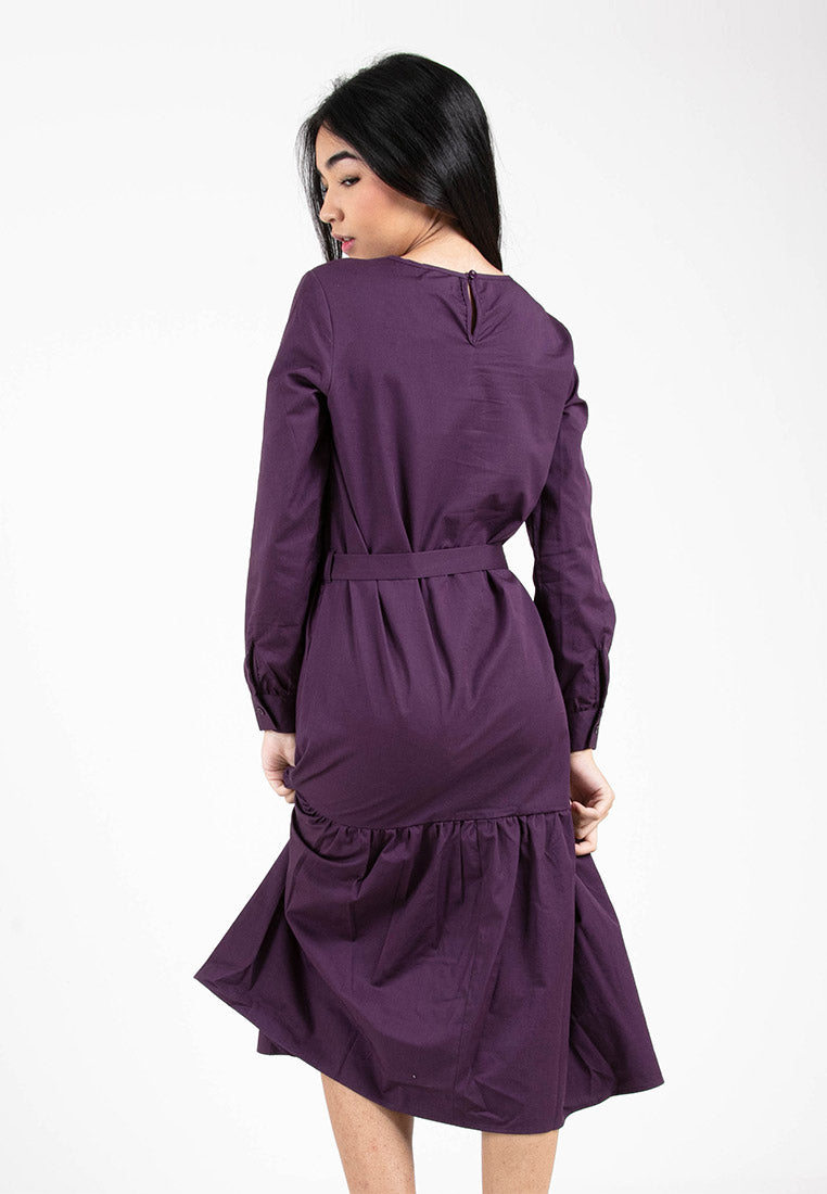 Forest Ladies Long Sleeve Woven Regular Cut Fashion Women Dress | Baju Perempuan Blouse - 822163