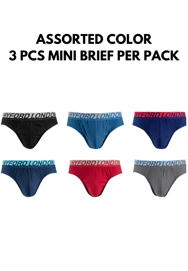 Byford Underwear Mini Brief (3 Pieces) Assorted Colour - BUD309M