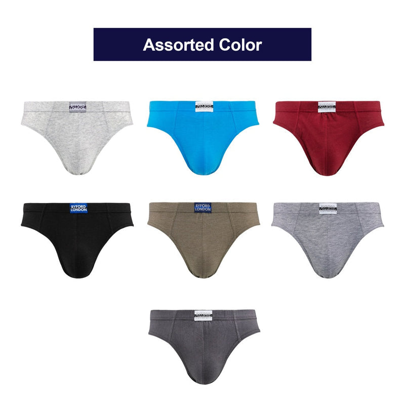 (5 Pcs) Byford Men Brief 100% Cotton Men Underwear Assorted Colours Seluar Dalam Lelaki - BUD5206M