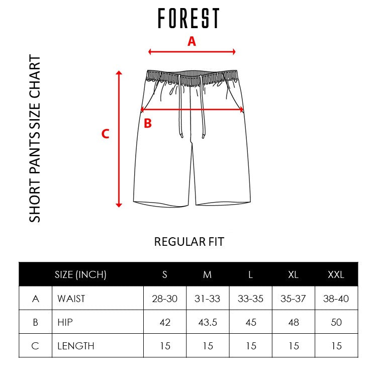 Forest 100% Cotton Twill Casual 15" Short Pants Men | Seluar Pendek Lelaki - 60113