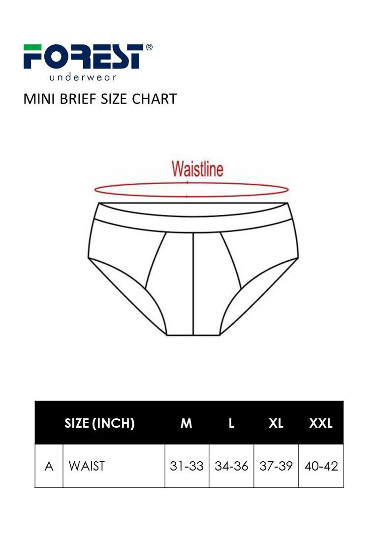 (5 Pcs) Forest Mens Microfibre Spandex Mini Brief Underwear Assorted Colours - FUD0113M