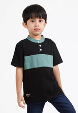 Forest Kids Premium Weight Cotton Stretchable Mandarin Collar T Shirt Men | T Shirt Baju Budak Lelaki - FK20170