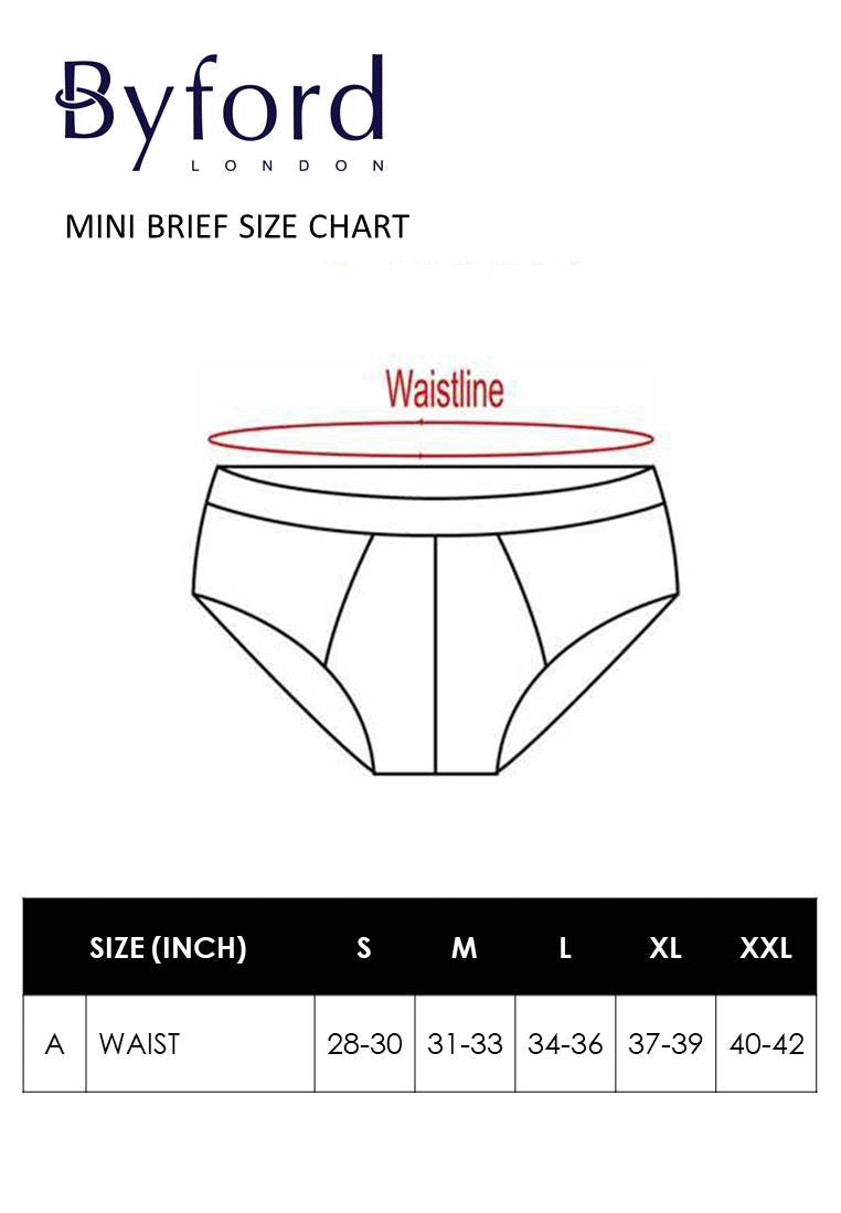 (3 Pcs) Byford Mens Microfibre Spandex Mini Brief Underwear Assorted Colours - BUB702M