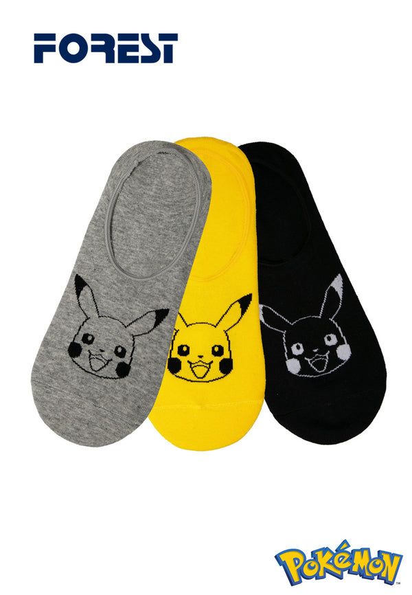 (3 Pcs) Pokémon Cotton Spandex No Show Sport Socks Assorted Colour- PSF1002T