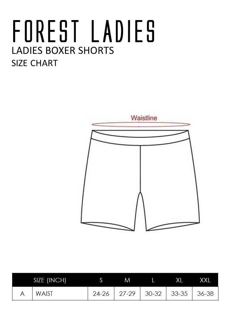 (1Pcs) Forest X Disney D100 Ladies 100% Cotton Boxer Brief Underwear Selected Colour-WLD0021X