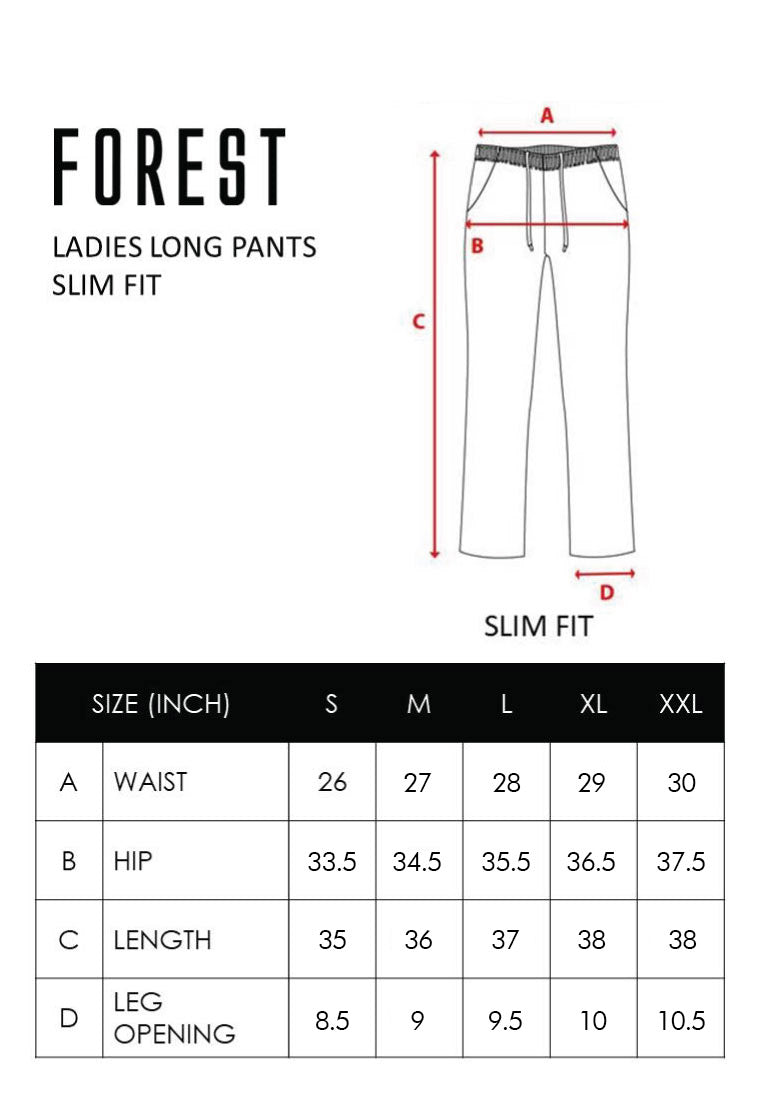 Forest Ladies Cotton Twill Elastic Waist Long Pants Women Jogger Long Pants | Seluar Panjang Perempuan - 810461