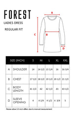 Forest Ladies Waffle Cotton Long Sleeve Round Neck Dress Women | Baju  Perempuan Lengan Panjang - 822197