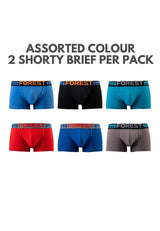 Underwear Cotton Spandex Shorty Brief (2 Pieces) Assorted Colour-FUD0062S
