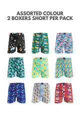 (2 Pcs) Byford Men Boxer 100% Cotton Men Underwear Assorted Colours - BUD5040X