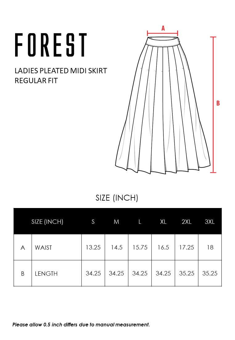 Forest Ladies Woven Pleated Midi Skirt Women Skirt | Skirt Perempuan - 885008