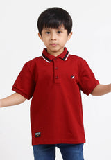 Forest Kids Premium Weight Cotton Stretchable Polo T Shirt Collar Tee | Baju T Shirt Budak Lelaki - FK20112