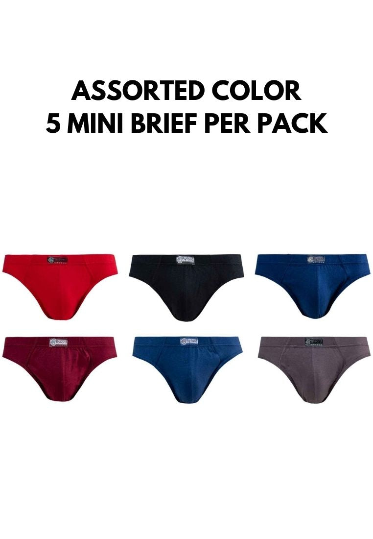 (5 Pcs) Byford Men Brief 100% Cotton Men Underwear Assorted Colours - BUD5111M