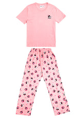 (1 Set) Forest x Disney D100 Mens / Ladies 100% Cotton Short Sleeve Long Bottom Pyjamas - WPD0020 / WPD0023