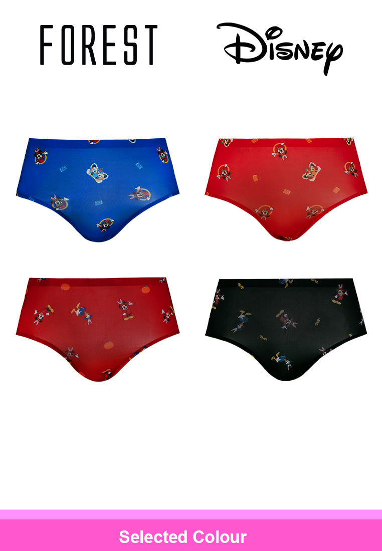 (1 Pc) Forest X Disney "Year of Rabbit" Ladiess Microfibre Spandex Midi Brief Underwear Selected Colours - WLD0028D