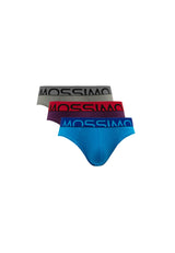 (3 Pcs) Mossimo Mens Cotton Spandex Mini Brief Underwear Assorted Colours - MUD0050M