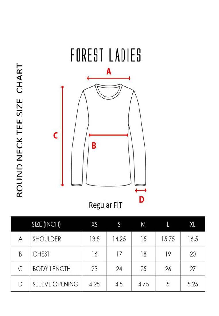 Forest x Disney Ladies 100% Cotton Long Sleeve Plain Tee - FW820019