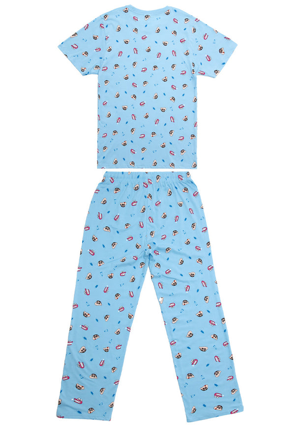 (1 Set) Forest x Shinchan Mens 100% Cotton Short Sleeve Long Pants Pyjamas Set - CPD0023
