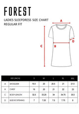 (1 Set) Forest x Disney D100 Ladies 100% Cotton Sleep Dress Pyjamas - WPD0025