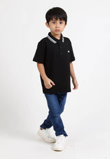 Forest Kids Premium Weight Cotton Stretchable Polo T Shirt Collar Tee | Baju T Shirt Budak Lelaki - FK20112