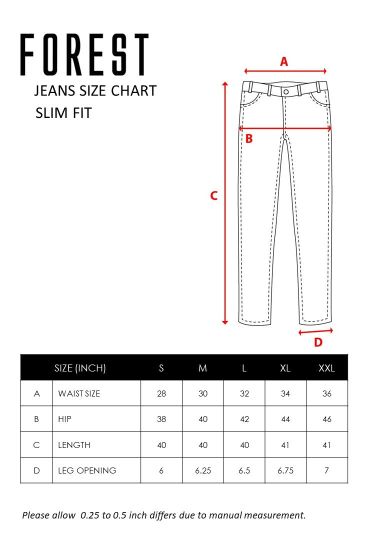 Forest Elastic Waist Stretchable Slim Fit Jeans Men Denim Jeans | Seluar Jeans Lelaki Slim Fit - 610203