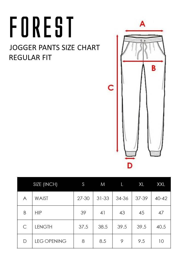 Forest Premium Cotton Terry Stretchable Jogger Pants Men | Seluar Lelaki Jogger - 10747