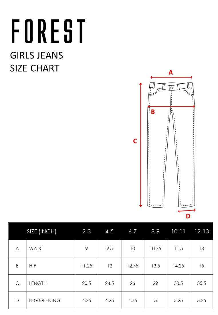 Forest Kids Girls Cotton Twill Long Pants | Seluar Panjang Budak Perempuan  - FK810002