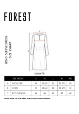 Forest Ladies Woven Long Sleeve Loose Dress Women Dress - 885022