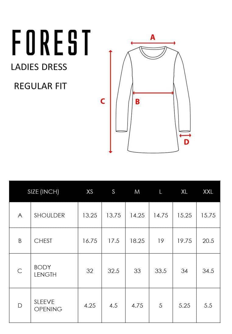 Ladies Long Sleeve Round Neck Dress - 822011