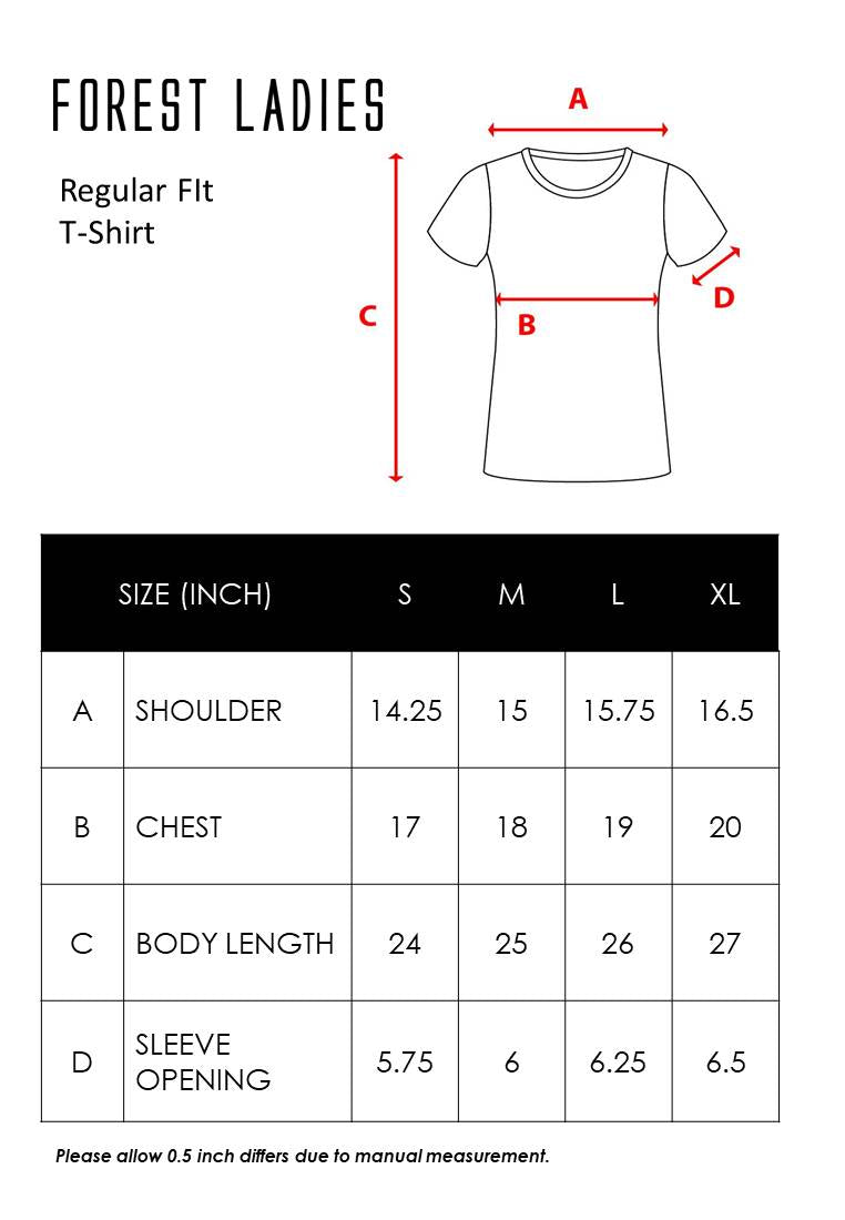Forest Ladies 100% Cotton Round Neck Graphic Tee Tshirt Women | Baju T Shirt Perempuan - 822252
