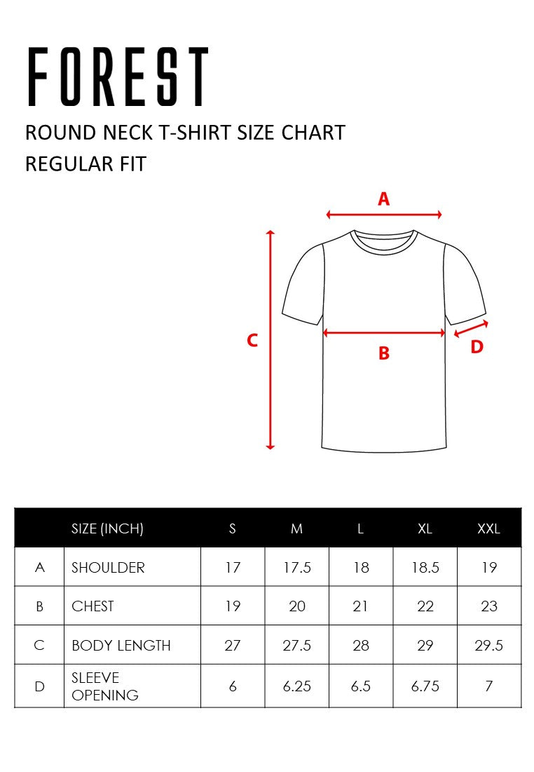 Forest Stretchable Casual Round Neck Tee Slim Fit T Shirt Men | Baju T Shirt Lelaki - 23684