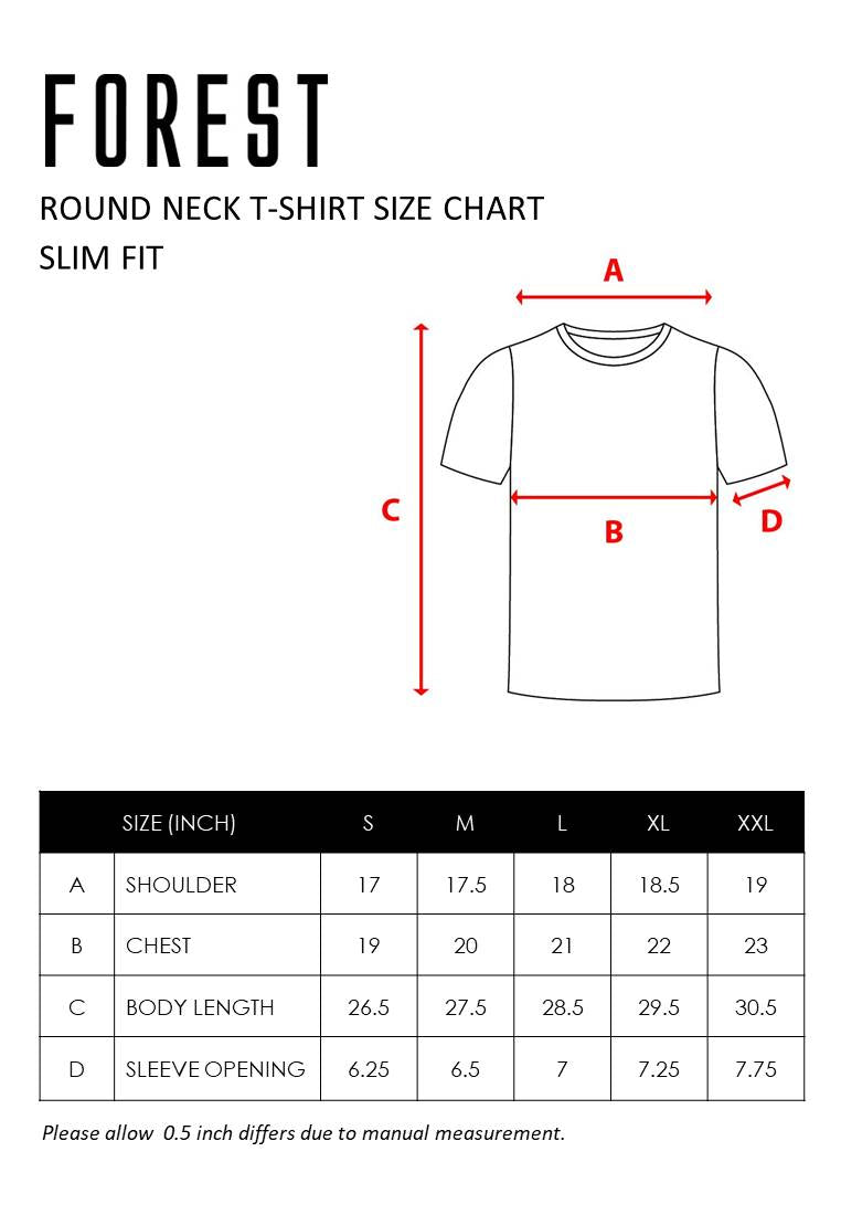 Forest Stretchable Premium Weight Cotton Colour Block Round Neck Tee Men | Baju T Shirt Lelaki - 621248