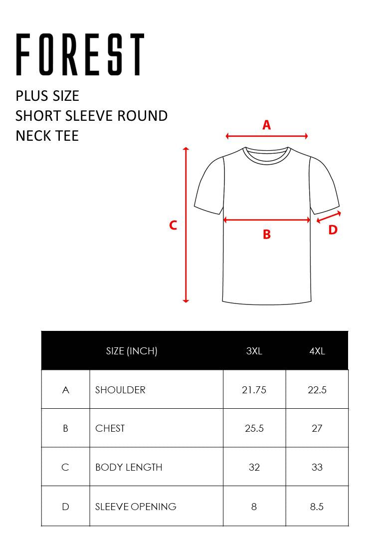 Forest Plus Size Quick Dry Sports Tee Dri Fit T Shirt Men | Plus Size T Shirt Lelaki - 23401