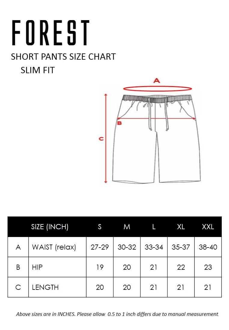 Forest 100% Cotton Twill Stretchable Slim Fit Short Pants Men Casual Shorts | Seluar Pendek Lelaki - 665067