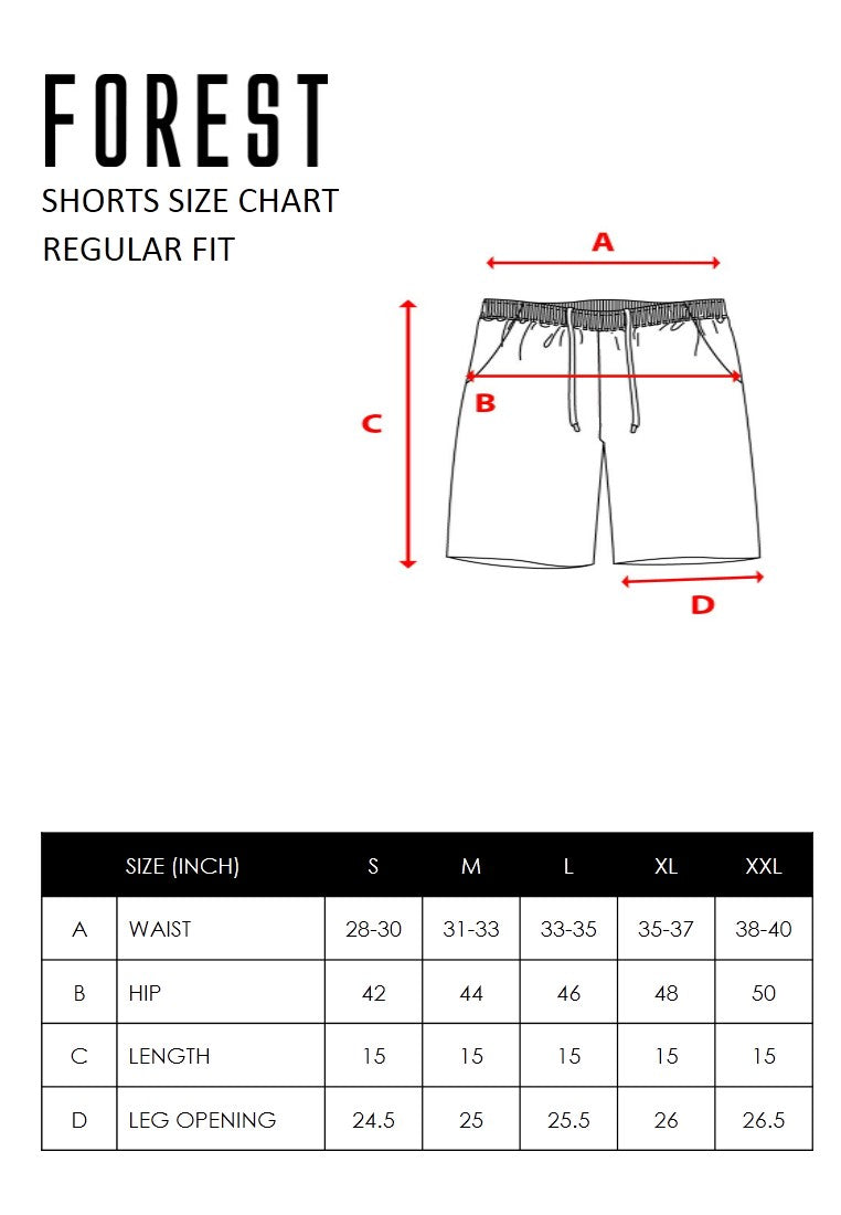 Forest 100% Cotton Twill Woven Casual 15" Short Pants Men | Seluar Pendek Lelaki - 60112