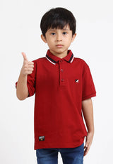 Forest Kids Premium Weight Cotton Stretchable Polo T Shirt Collar Tee | Baju T Shirt Budak Lelaki - FK20112