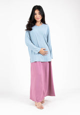 Forest Ladies Woven Round Neck Long Sleeve Loose Blouse | Baju Perempuan - 822301