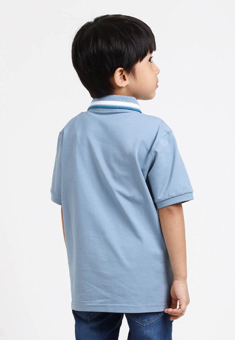 Forest Kids Premium Weight Cotton Stretchable Polo T Shirt Collar Tee | Baju T Shirt Budak Lelaki - FK20112