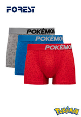 (3 Pcs) Pokémon Mens Micro Modal Spandex Shorty Brief Underwear Assorted Colours - PUD2005S