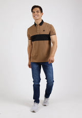 Forest Premium Weight Cotton Stretchable Colour Block Polo T Shirt Men Slim Fit Collar Tee | Baju T Shirt Lelaki - 23715