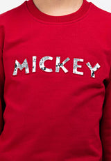 Forest X Disney Mickey Kids 3D Effects 250GSM Premium Weight Cotton Round Neck Kids Sweater - FWK30002