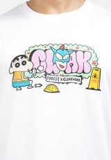 Forest X Shinchan Cloakwork Heavy Weight Cotton Boxy-Cut Round Neck T Shirt Men | Baju T shirt Lelaki - FC20040