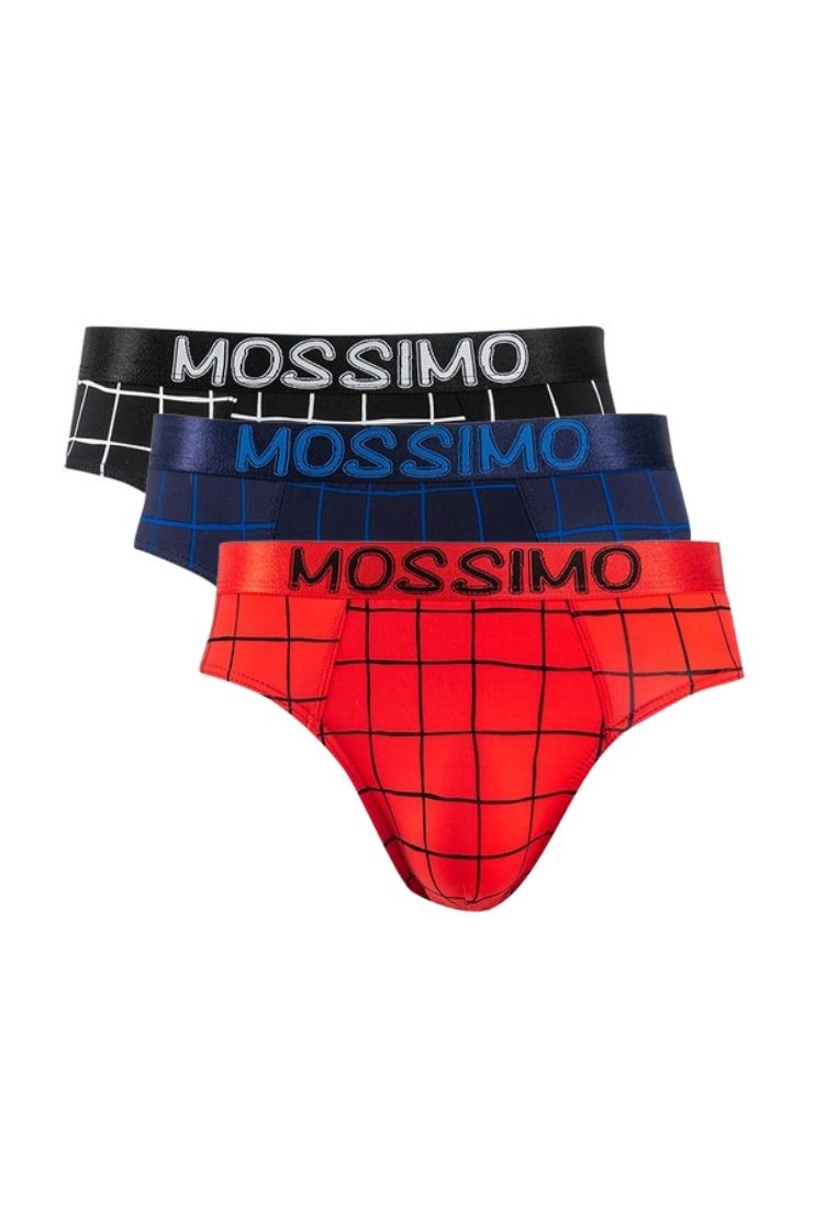 (3 Pcs) Mossimo Men Brief Microfibre Spandex Men Underwear Assorted Colours - MUB1023M