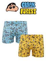 (2Pcs) Forest X Shinchan Kids 100% Cotton Boxer Brief Underwear Assorted Colour-CUJ0008X