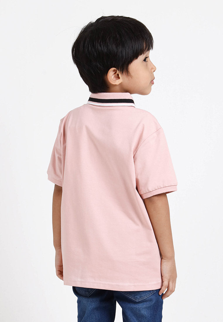 Forest Kids Premium Weight Cotton Stretchable Polo T Shirt Collar Tee | Baju T Shirt Budak Lelaki - FK20112